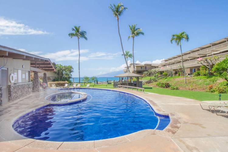Kahana Sunset beachfront Maui resort with pool and large balconies