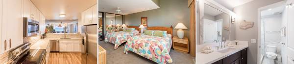 Maui Resorts by Sullivan properties photos of condo rentals: updated kitchen, cozy bedroom with 2 beds, and modern bathrooms ready, all clean and ready for guests' arrival