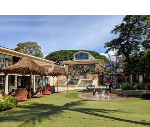 The Whalers Village in Kaanapali Maui Whalers Village water fountains and playground are now open