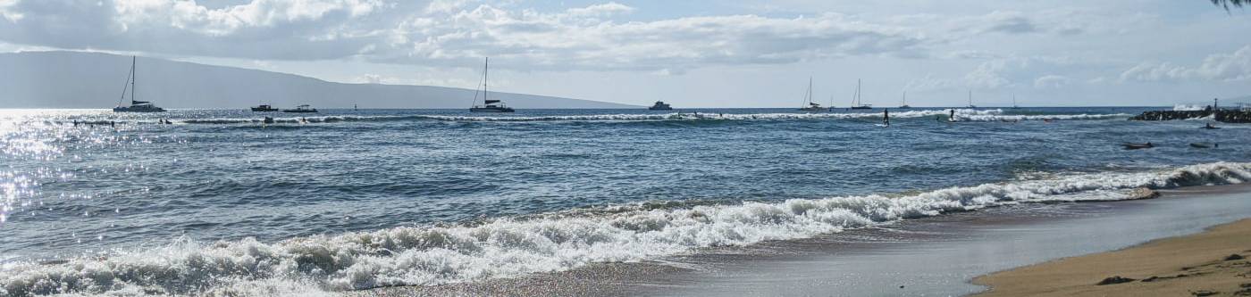 Lahaina 505 beach, perfect for surfing, relaxing, and walking on the beach