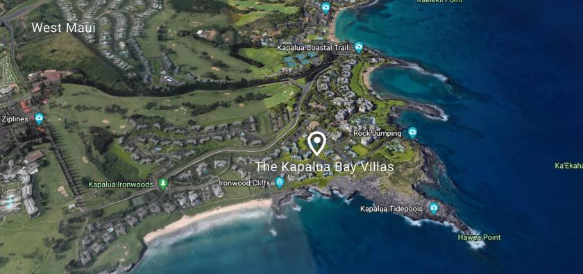Kapalua Bay Villas resort on the West Maui Map