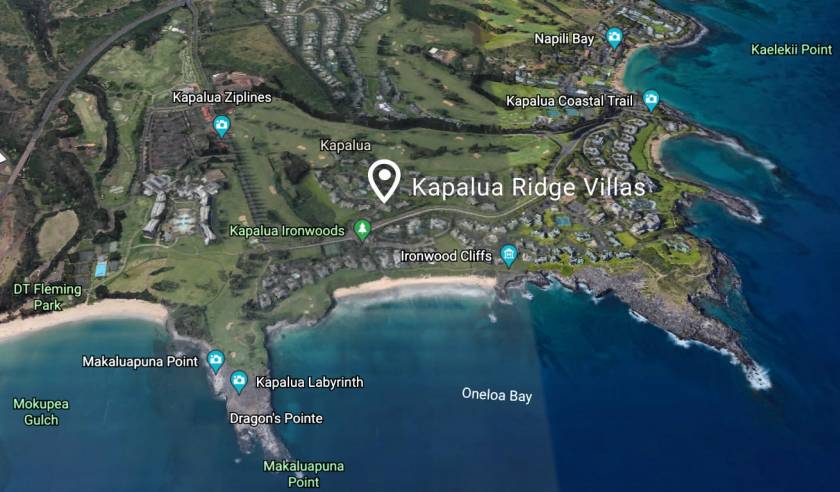 Kapalua Ridge Villas on Kapalua, West Maui map