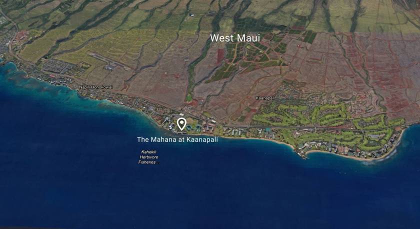 Mahana at Kaanapali Resort on West Maui Map