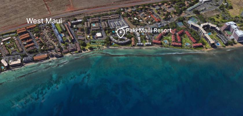 Paki Maui resort on Kahana, West Maui map
