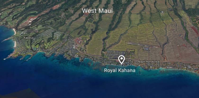 Royal Kahana - Maui oceanfront resort on West Maui map 