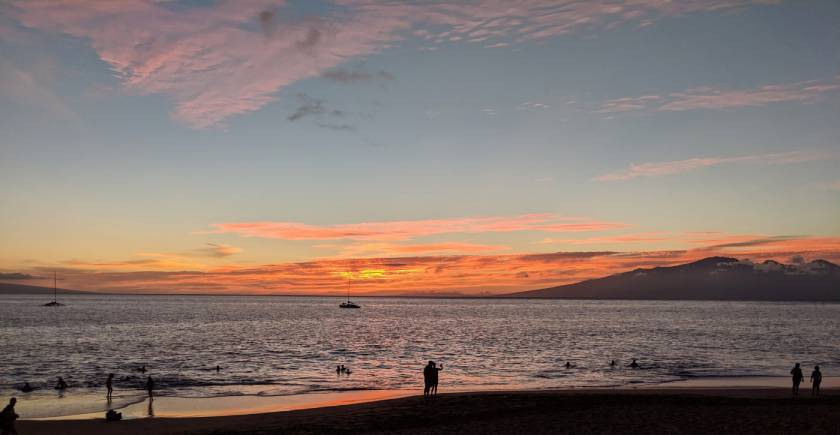 Sunset at Kaanapali Beach near the Whaler Resort in West Maui