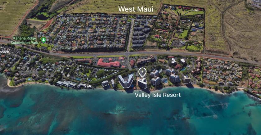Valley Isle Resort on West Maui map